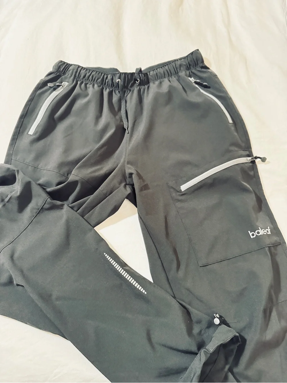 Baleaf Black Reflective Trim Jogger hiking pants